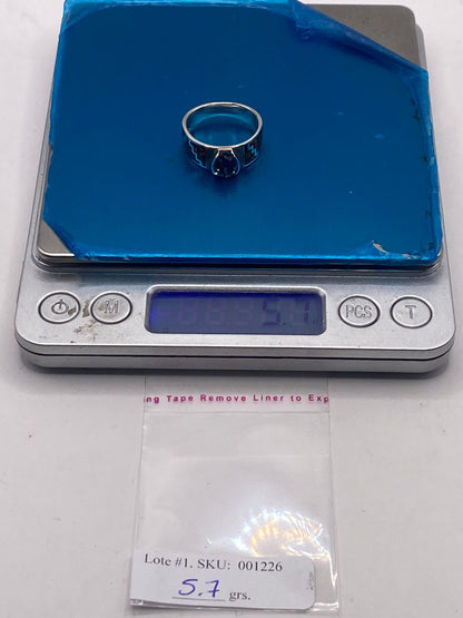 Anillo Greca Ópalo de Fuego Rojo & Zirconia Mística Plata 950, peso en gramos (báscula)