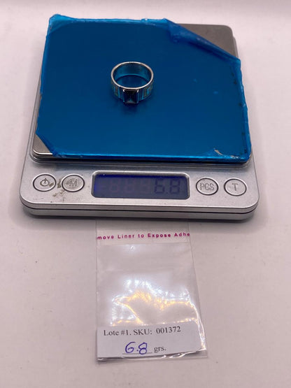 Anillo Greca con Ópalo de Fuego y Zirconia en Plata Ley .950, peso en gramos (báscula)