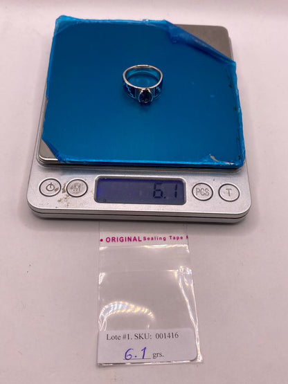 Anillo Greca de Plata Ley 950 con Ópalo de Fuego y Zirconia, peso en gramos (báscula)