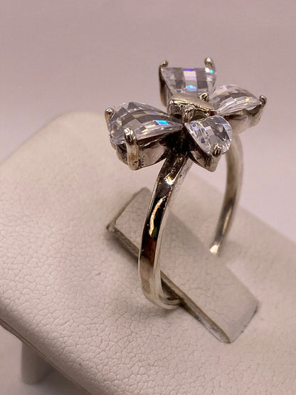 Anillo Mariposa Brillante con Zirconias en Plata Ley 925, vista posterior