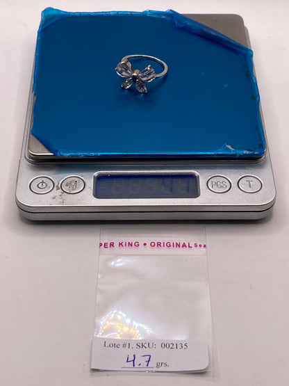 Anillo Mariposa Brillante con Zirconias en Plata Ley 925, peso en gramos (báscula)