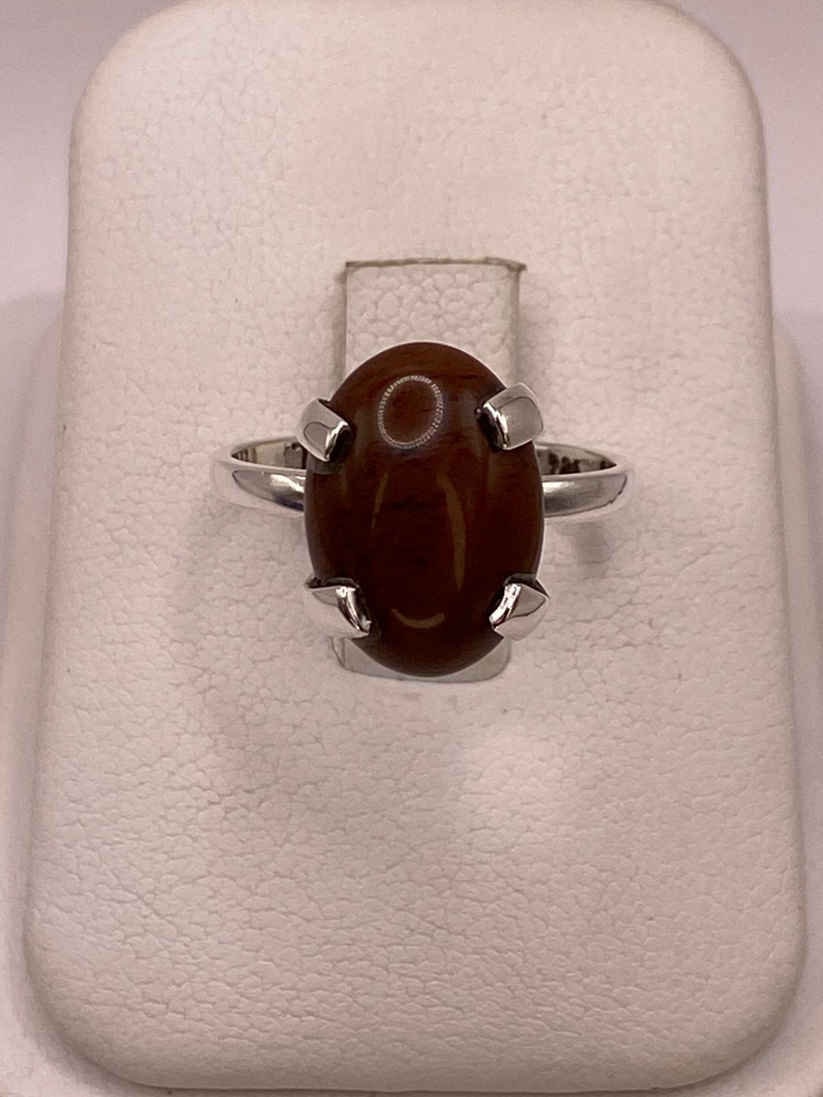 Anillo Ojo de Tigre de Plata Ley 925, vista frontal