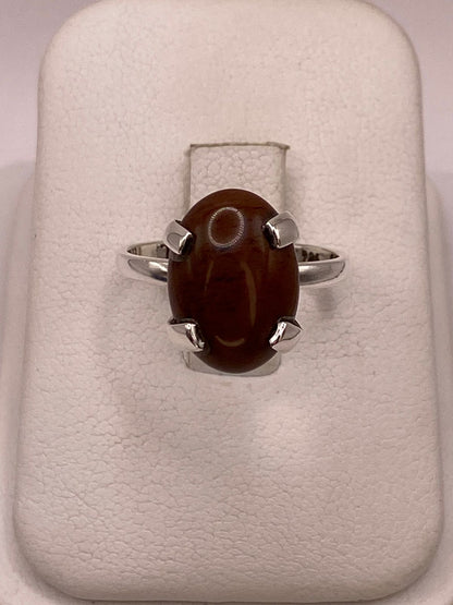 Anillo Ojo de Tigre de Plata Ley 925, vista frontal