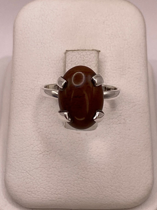 Anillo Ojo de Tigre de Plata Ley 925, vista frontal