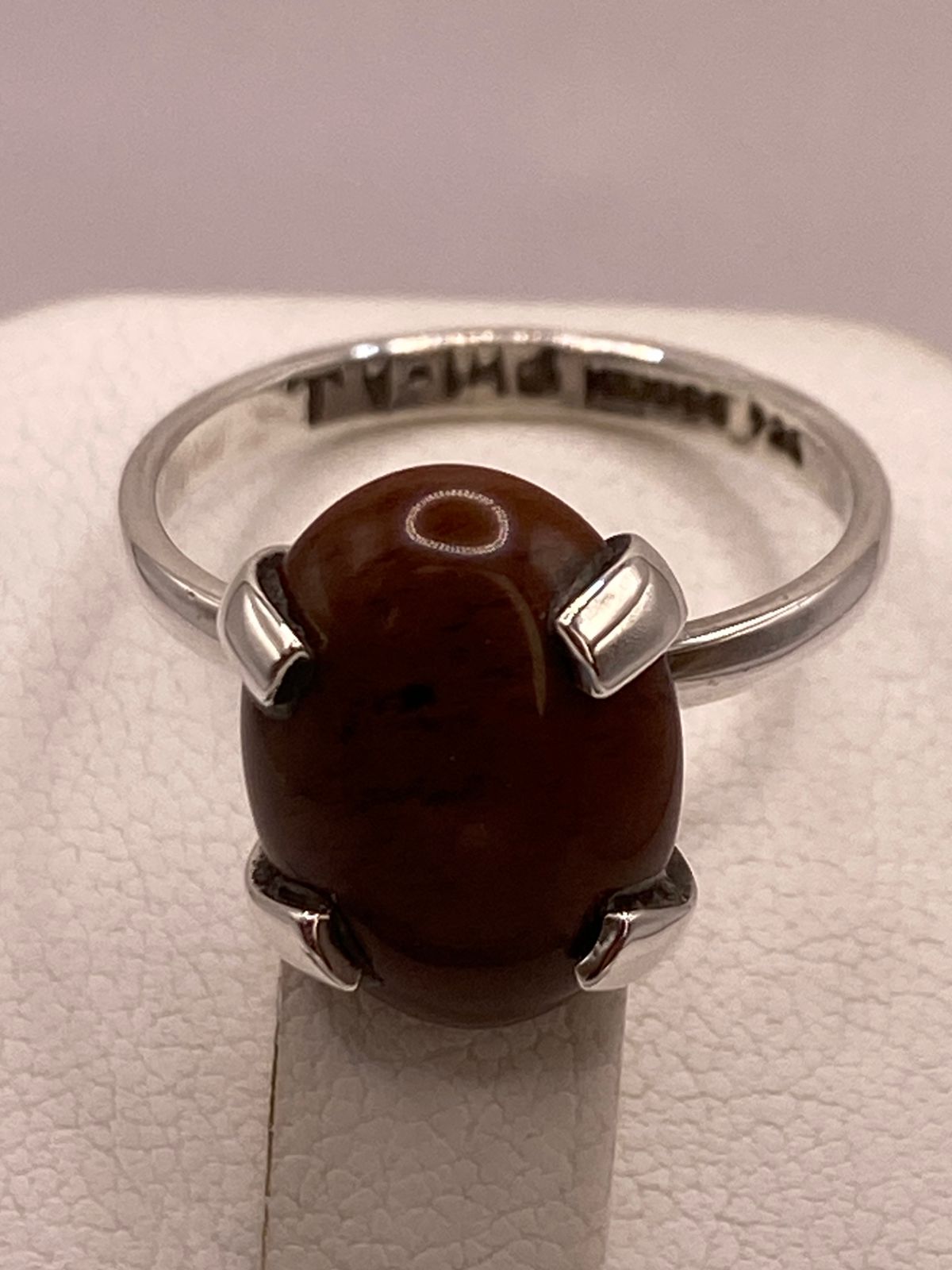 Anillo Ojo de Tigre de Plata Ley 925, sello de autenticidad Plata Ley .925