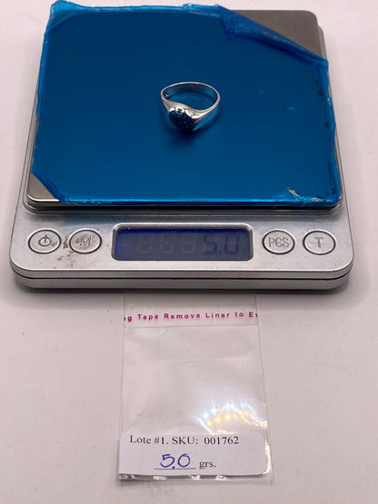 Anillo con Ópalo de Fuego Azul Marino en Plata Ley .950, peso en gramos (báscula)