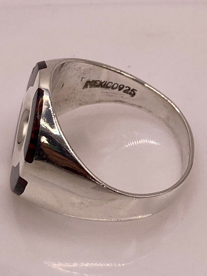 Anillo de Ópalo de Fuego Rojo Iridiscente en Plata Ley .925, sello de autenticidad Plata Ley .925