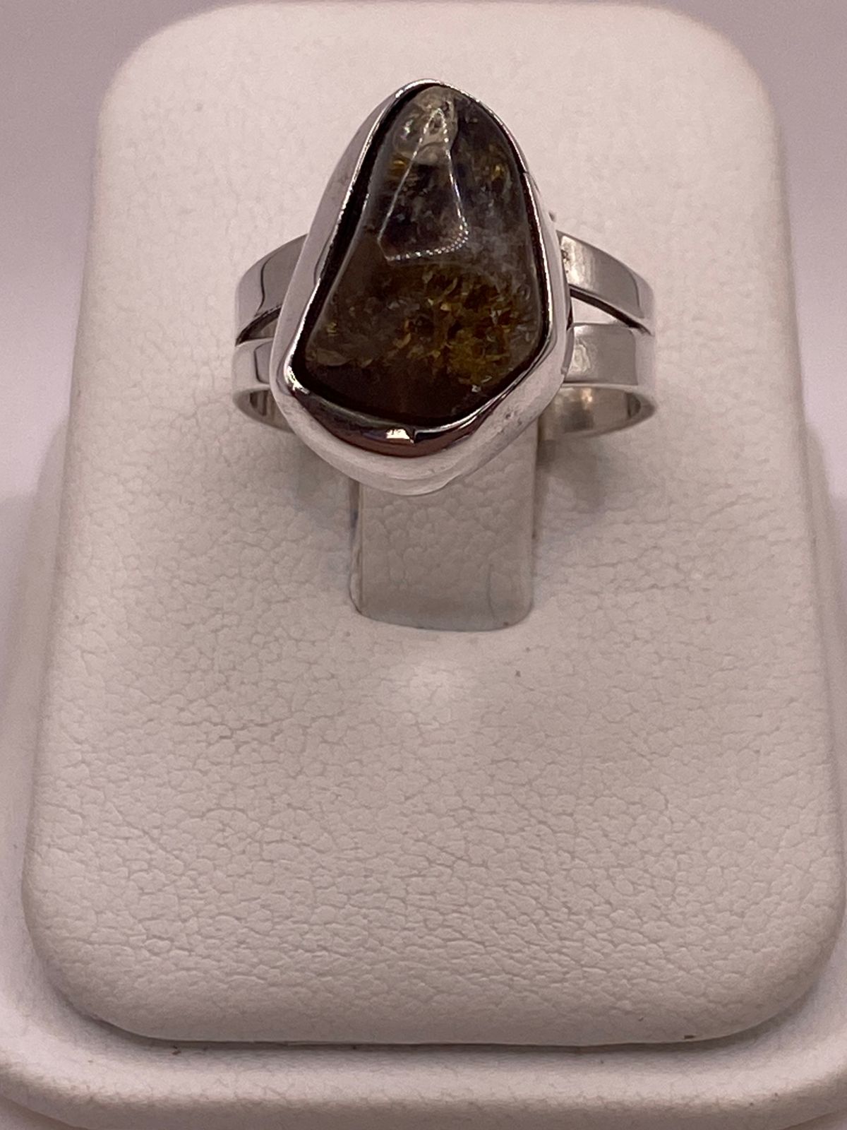 Anillo de Plata 925 con Cuarzo Natural — vista lateral