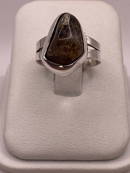 Anillo de Plata 925 con Cuarzo Natural — vista lateral
