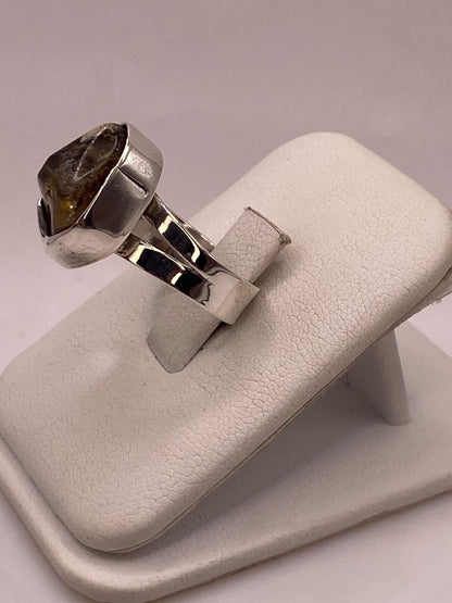 Anillo de Plata 925 con Cuarzo Natural, vista frontal