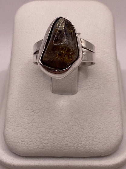 Anillo de Plata 925 con Cuarzo Natural, vista lateral