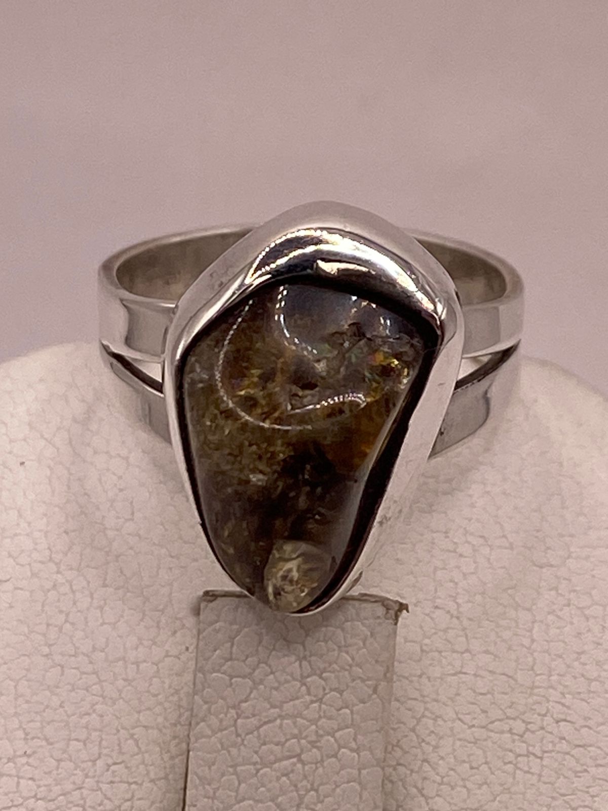 Anillo de Plata 925 con Cuarzo Natural, sello de autenticidad Plata Ley .925