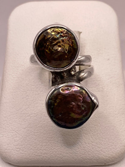 Anillo de Plata Ley 925 con Abulón, vista lateral