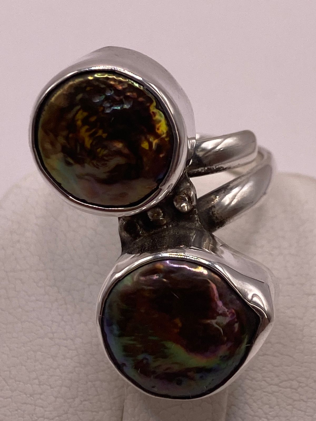 Anillo de Plata Ley 925 con Abulón, sello de autenticidad Plata Ley .925