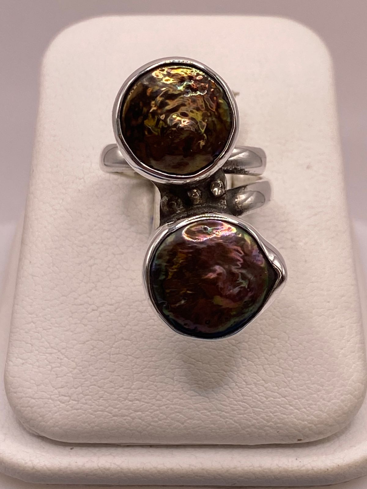Anillo de Plata Ley 925 con Abulón, vista superior
