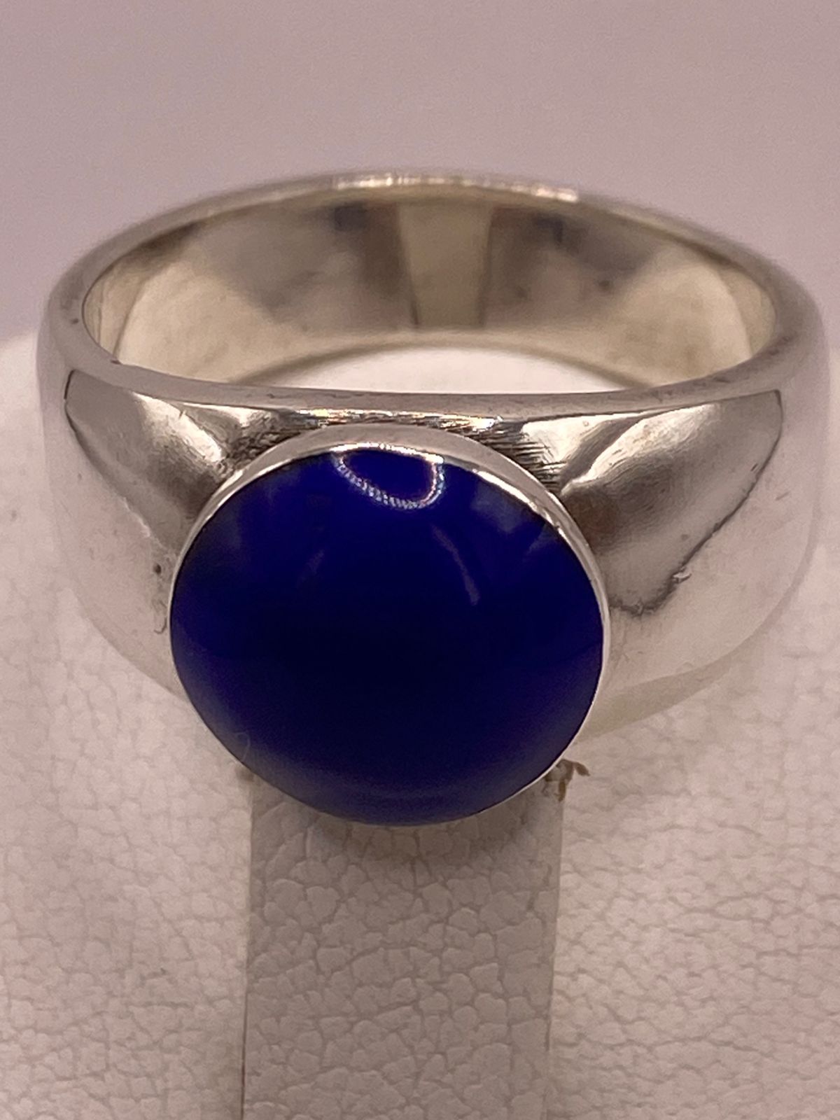 Anillo de Plata Ley 925 con Ágata Azul, sello de autenticidad Plata Ley .925