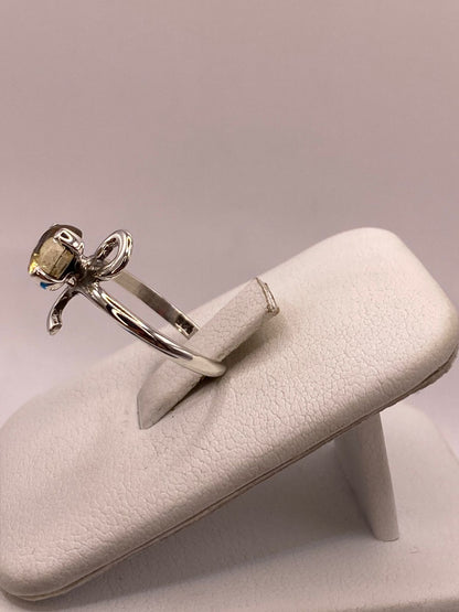 Anillo de Plata Ley 925 con Ámbar Ahumado, vista lateral