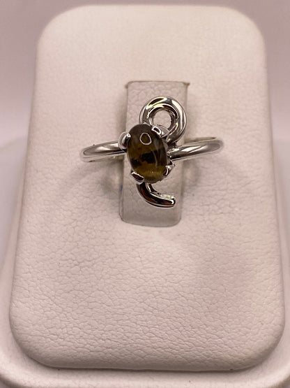 Anillo de Plata Ley 925 con Ámbar Ahumado, vista posterior