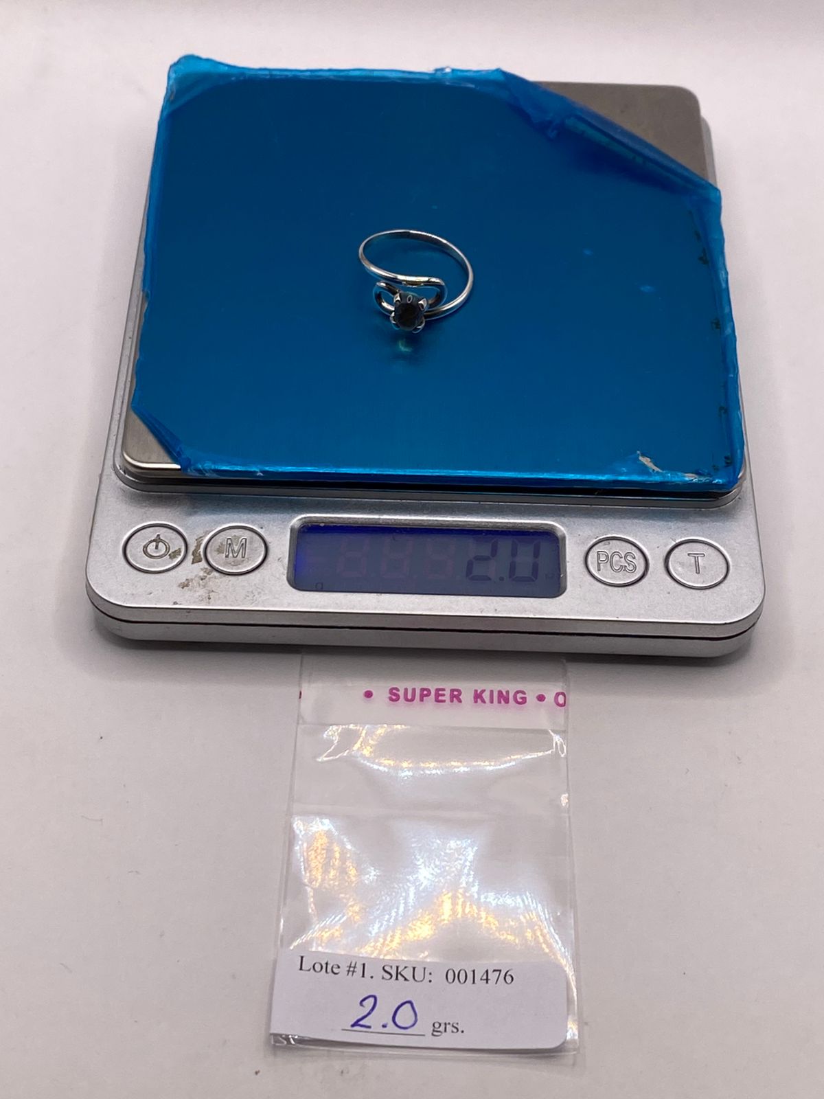 Anillo de Plata Ley 925 con Ámbar Ahumado, peso en gramos (báscula)