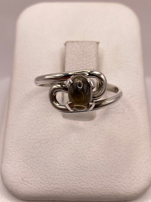 Anillo de Plata Ley 925 con Ámbar Ahumado — detalle de acabado