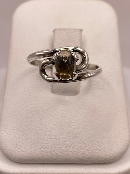 Anillo de Plata Ley 925 con Ámbar Ahumado, vista superior