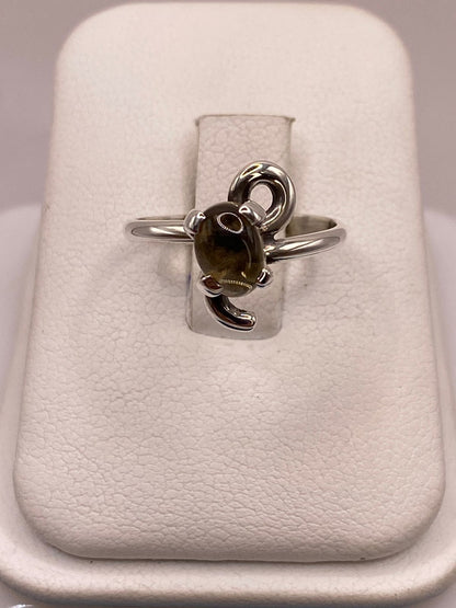 Anillo de Plata Ley 925 con Ámbar Ahumado, vista superior