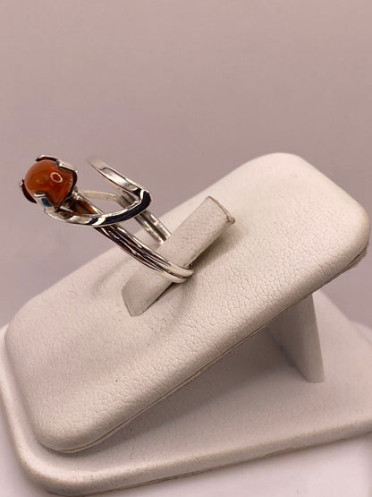 Anillo de Plata Ley 925 con Ámbar Natural, vista frontal