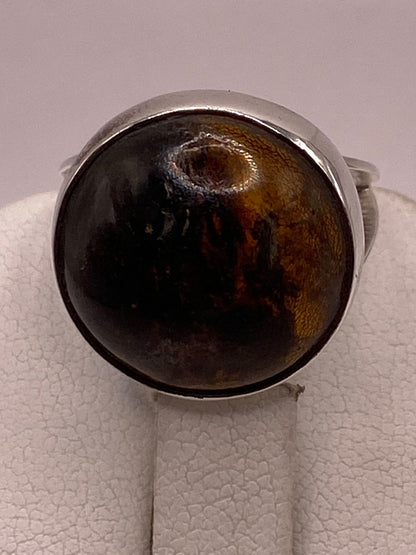 Anillo de Plata Ley 925 con Ámbar Natural, sello de autenticidad Plata Ley .925