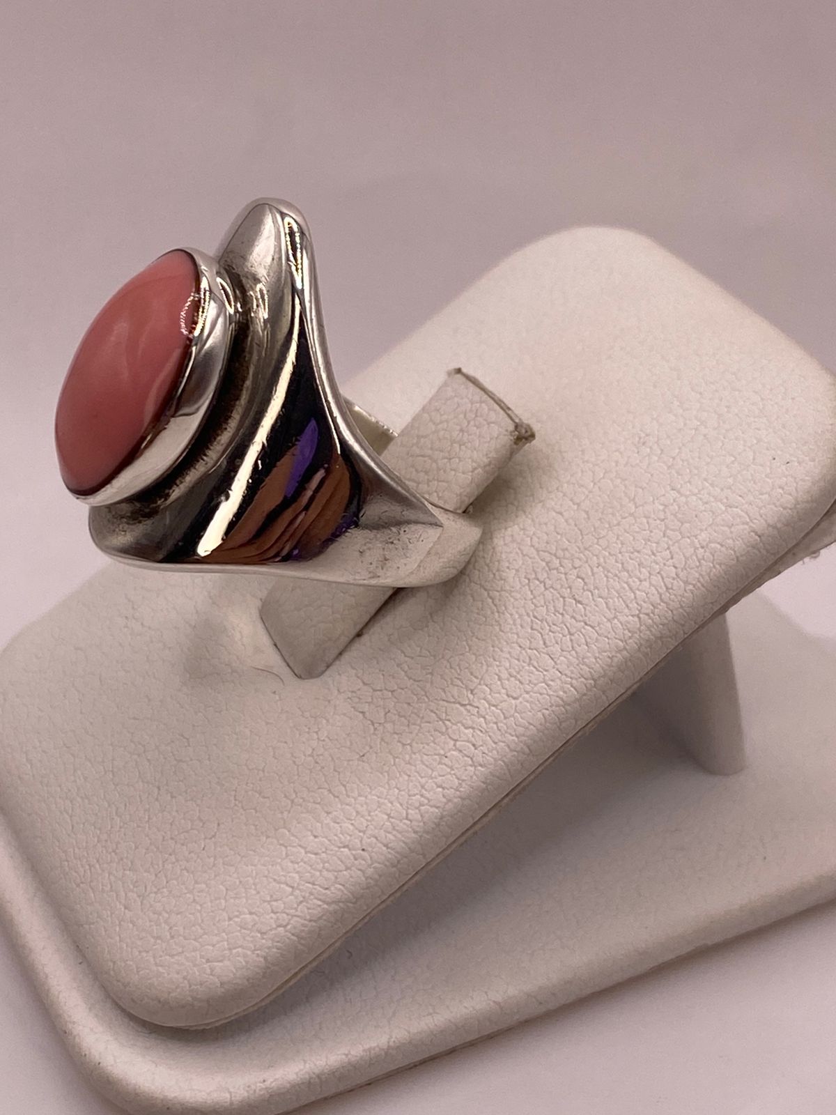 Anillo de Plata Ley 925 con Cornalina, vista lateral