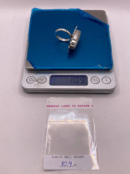 Anillo de Plata Ley 925 con Jade Blanco, peso en gramos (báscula)
