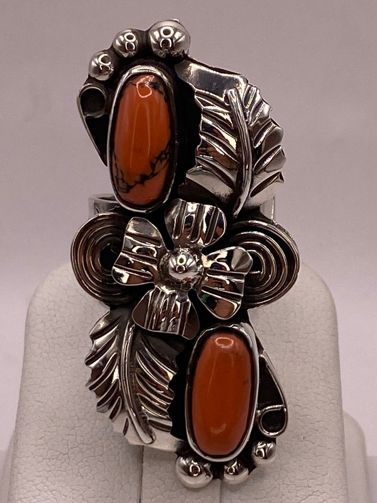 Anillo de Plata Ley 925 con Jaspe Rojo, sello de autenticidad Plata Ley .925