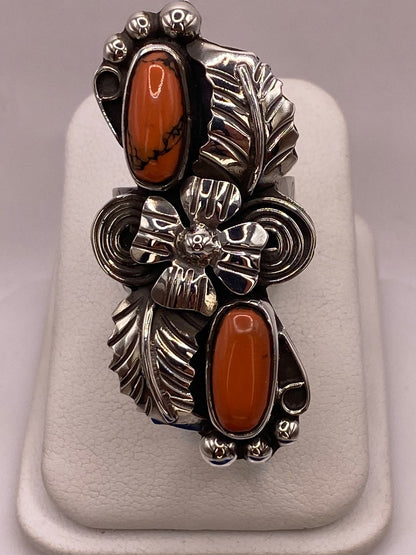 Anillo de Plata Ley 925 con Jaspe Rojo, vista frontal