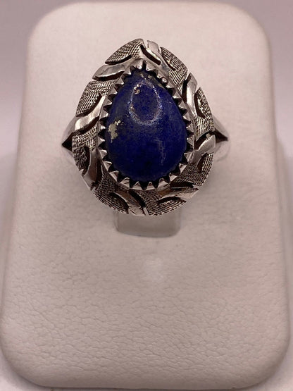 Anillo de Plata Ley 925 con Lapislázuli, vista frontal