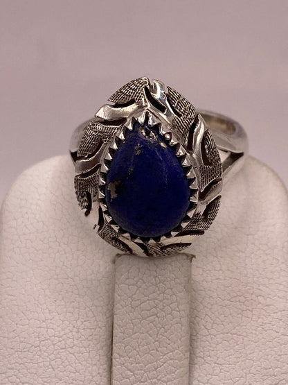 Anillo de Plata Ley 925 con Lapislázuli, sello de autenticidad Plata Ley .925