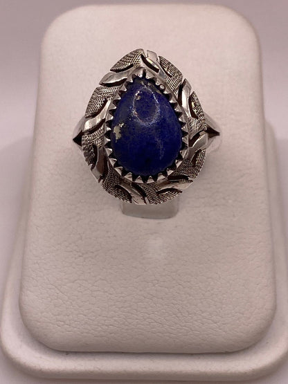 Anillo de Plata Ley 925 con Lapislázuli, vista de detalle