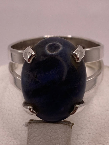 Anillo de Plata Ley 925 con Lapislázuli, sello de autenticidad Plata Ley .925