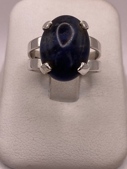 Anillo de Plata Ley 925 con Lapislázuli, vista de detalle