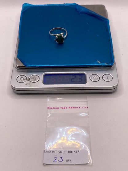 Anillo de Plata Ley 925 con Malaquita Natural, peso en gramos (báscula)