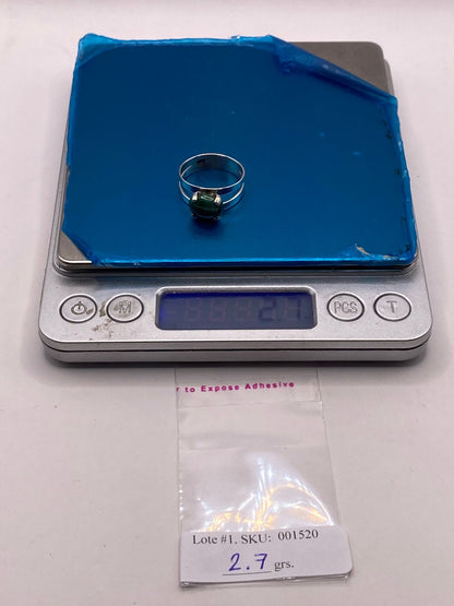 Anillo de Plata Ley 925 con Malaquita Natural, peso en gramos (báscula)