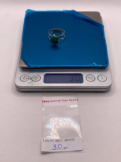 Anillo de Plata Ley 925 con Malaquita Natural, peso en gramos (báscula)