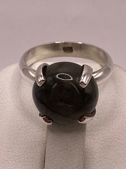 Anillo de Plata Ley 925 con Obsidiana Natural, sello de autenticidad Plata Ley .925