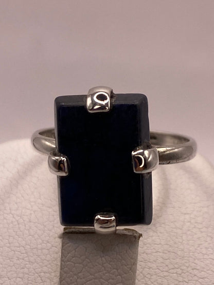 Anillo de Plata Ley 925 con Ónix Negro Natural, vista superior