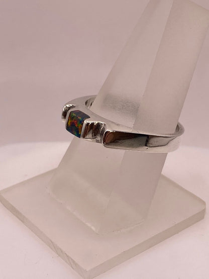 Anillo de Plata Ley 925 con Ópalo de Fuego, vista frontal