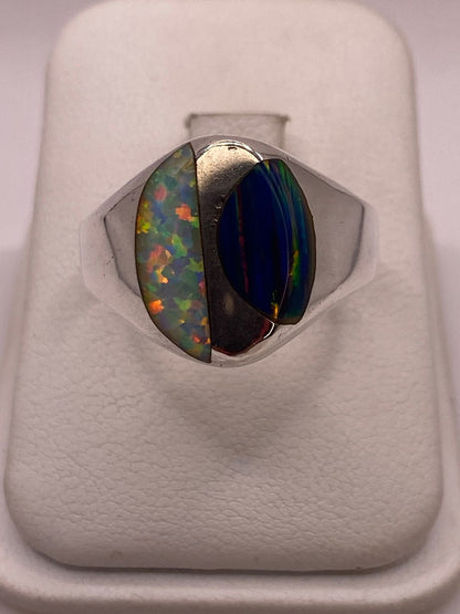 Anillo de Plata Ley 925 con Ópalo de Fuego, vista frontal