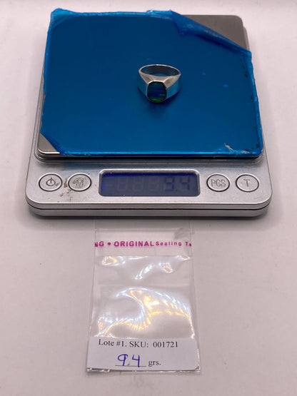 Anillo de Plata Ley 925 con Ópalo de Fuego Azul, peso en gramos (báscula)