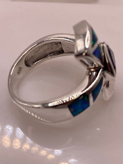 Anillo de Plata Ley 925 con Ópalo y Zirconia Morada Diseño Tipo Cruz Moderna, sello de autenticidad Plata Ley .925