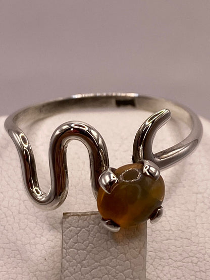 Anillo de Plata Ley 925 con Piedra Ámbar, sello de autenticidad Plata Ley .925