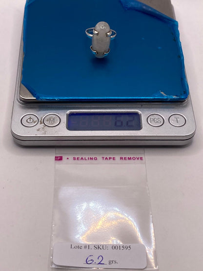 Anillo de Plata Ley 925 con Piedra Luna Natural, peso en gramos (báscula)