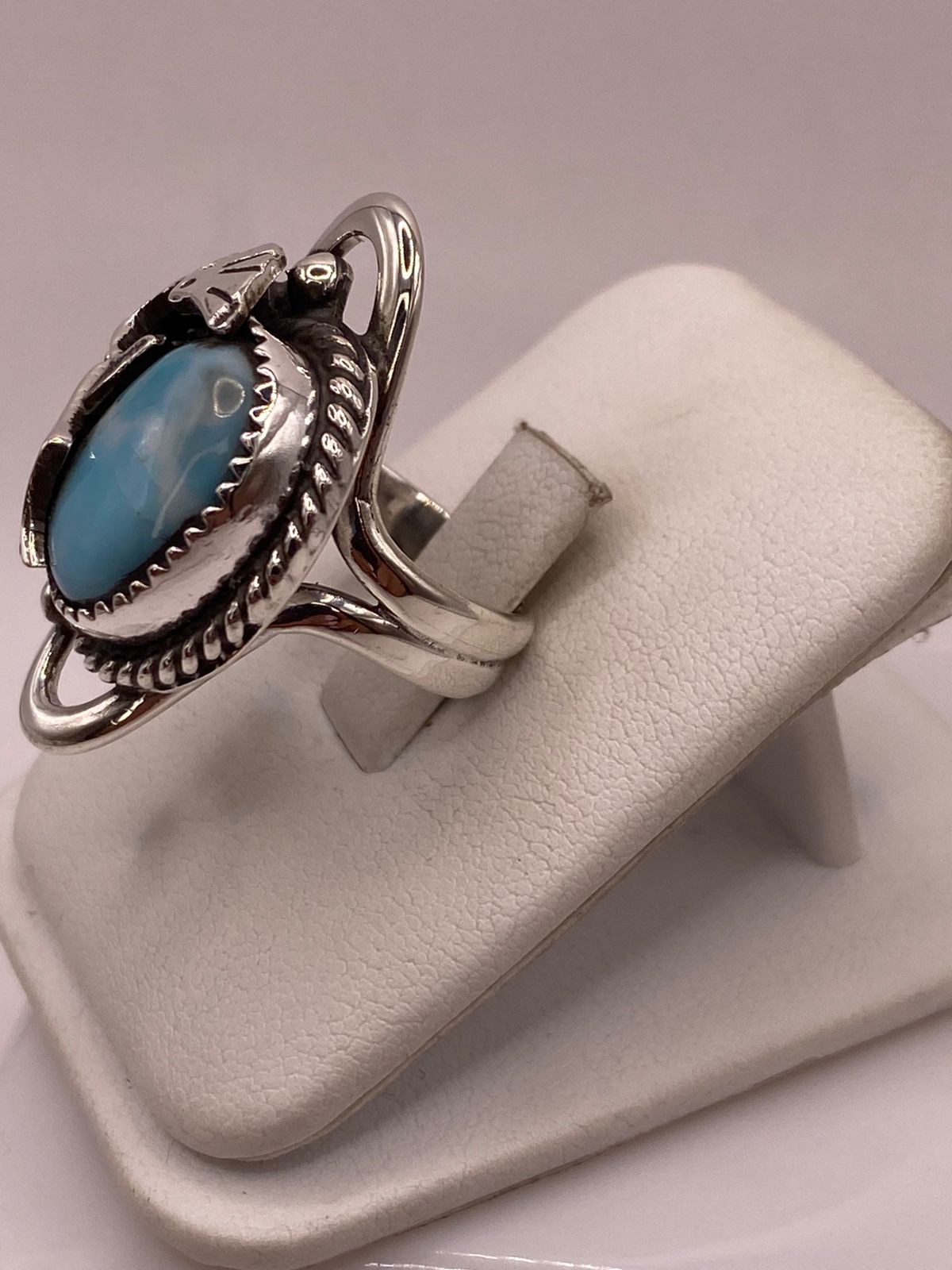 Anillo de Plata Ley 925 con Turquesa y Kokopelli, vista frontal