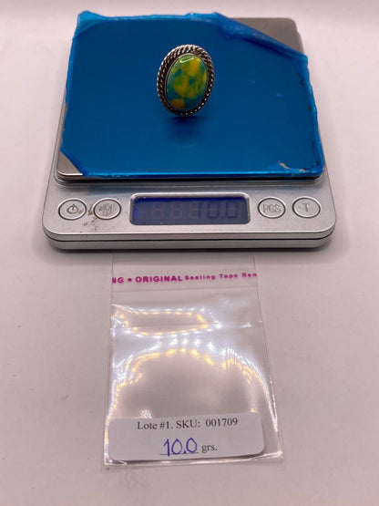 Anillo de Plata Ley 925 con Turquesa Multicolor, peso en gramos (báscula)